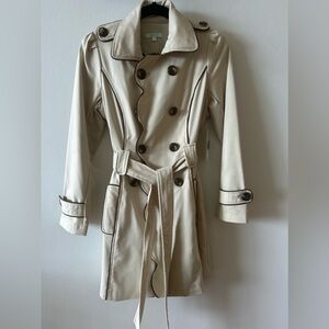 Scalloped trench coat, never worn